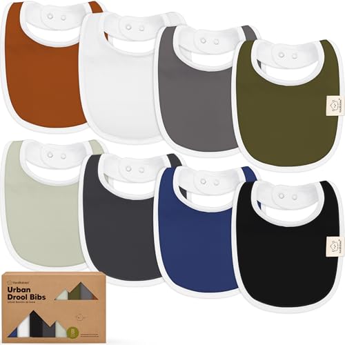 KeaBabies 8-Pack Organic Cotton Baby Drool & Teething Bibs