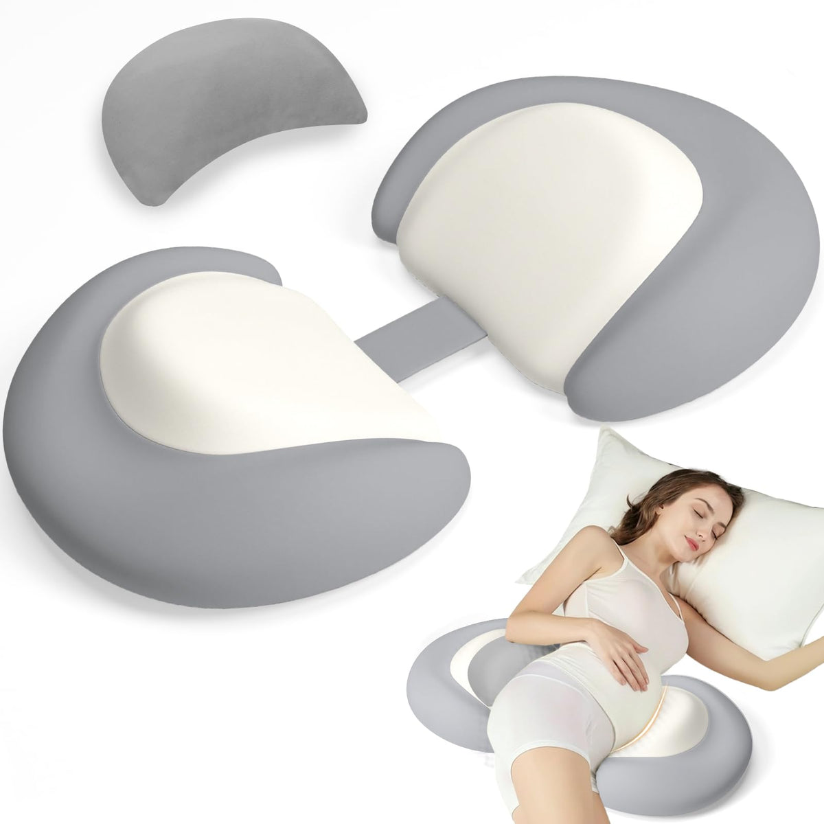 YGJT Full-Body Pregnancy Pillow for Maternity Comfort