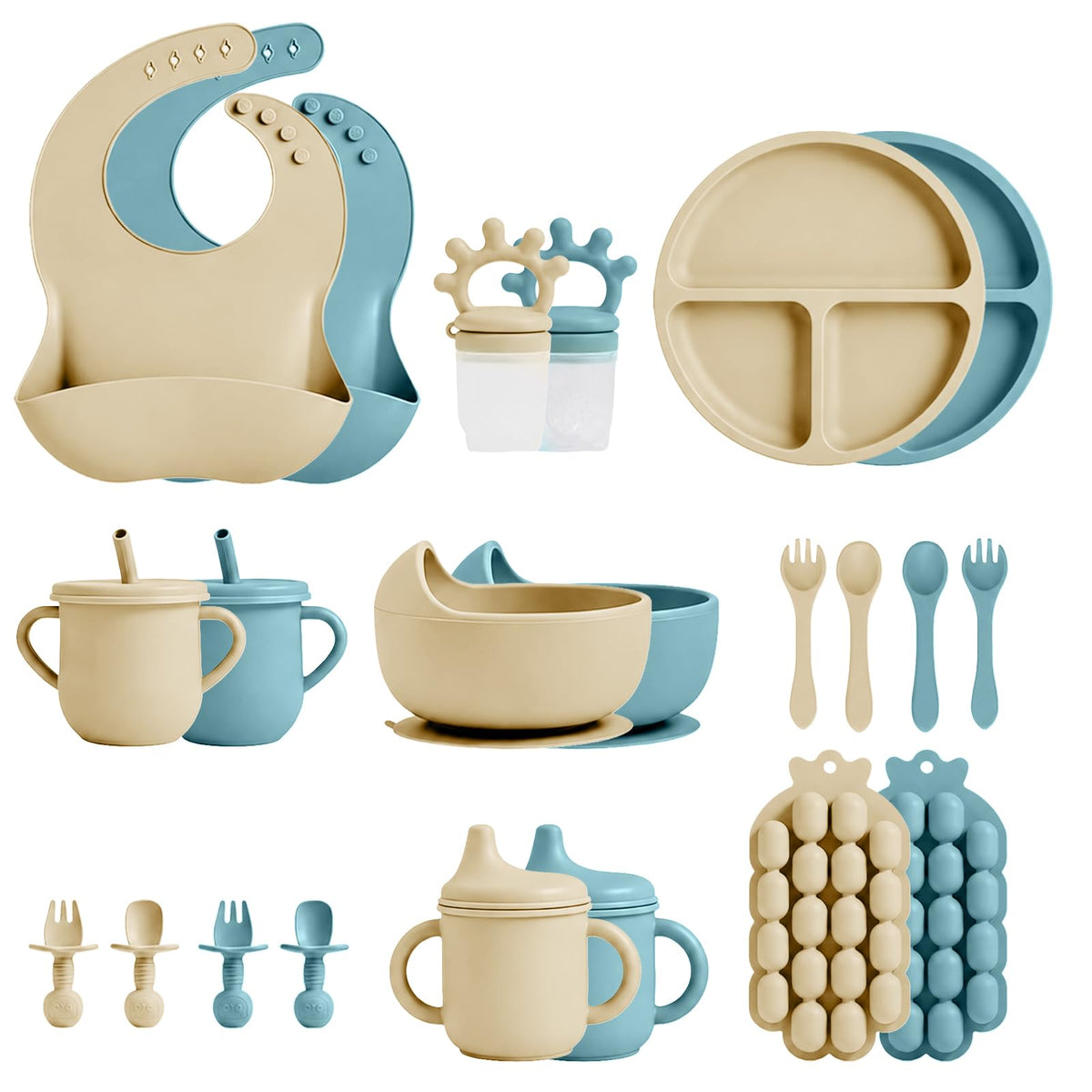 JELLDJK 22-Piece Silicone Baby Feeding Essentials Set