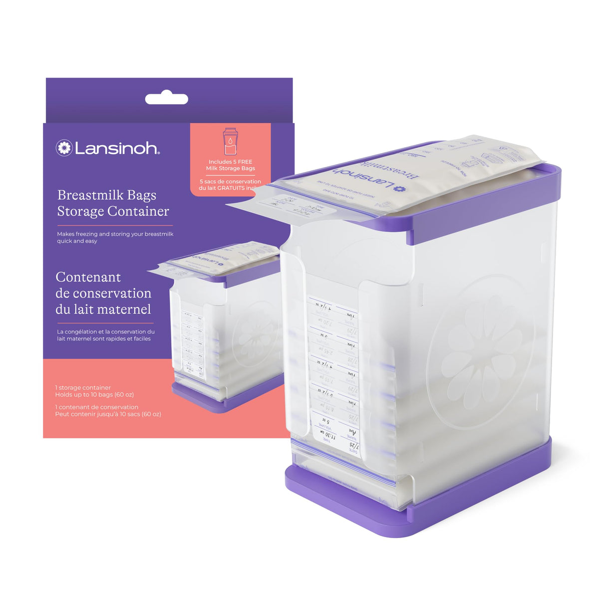 Lansinoh Breast Milk Storage Container with Quick-Freeze Tray