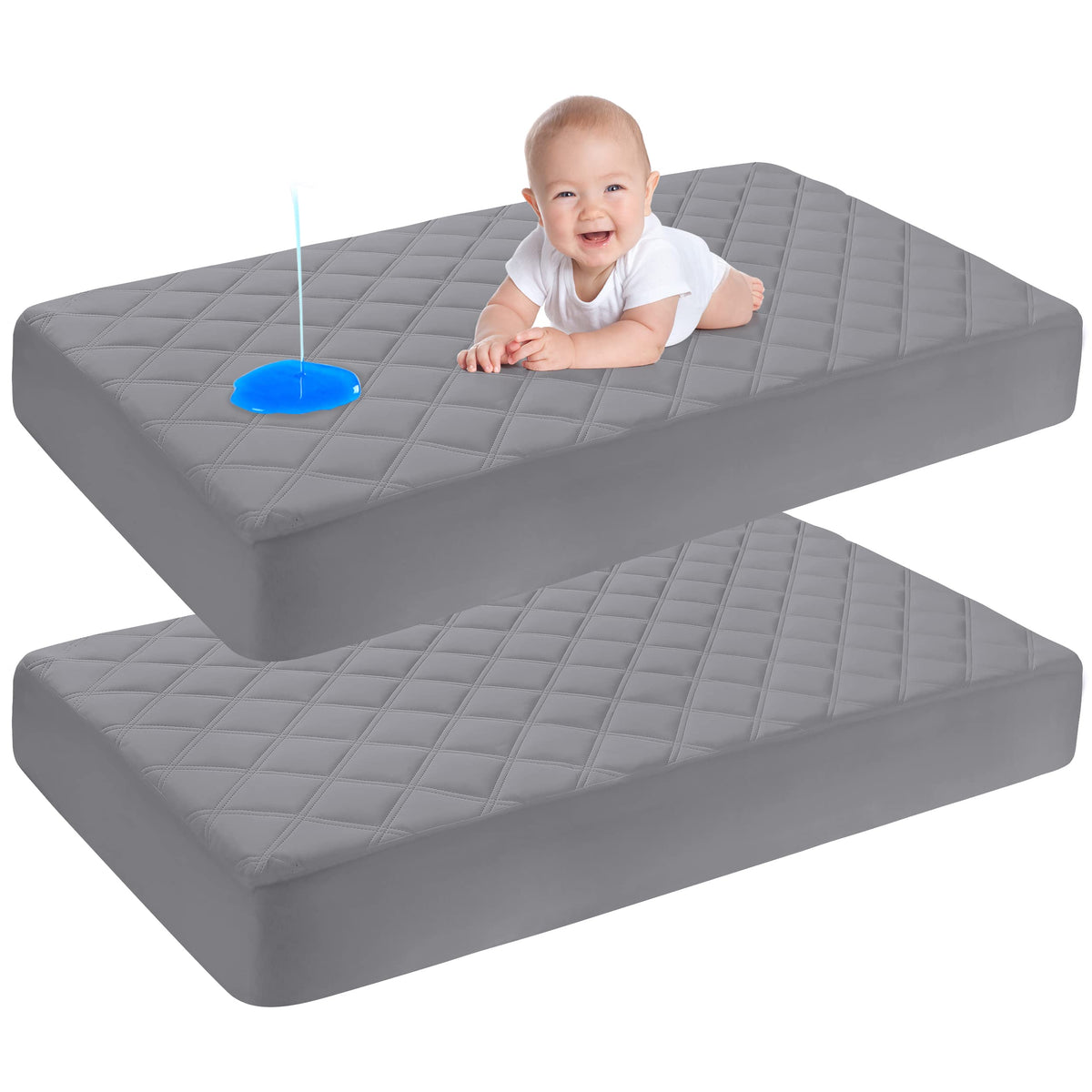 Yoofoss Quilted Waterproof Crib Mattress Protector