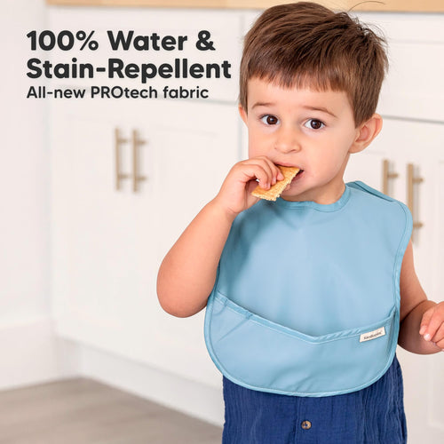 3-Pack Waterproof Baby Feeding Bibs with Food Catcher
